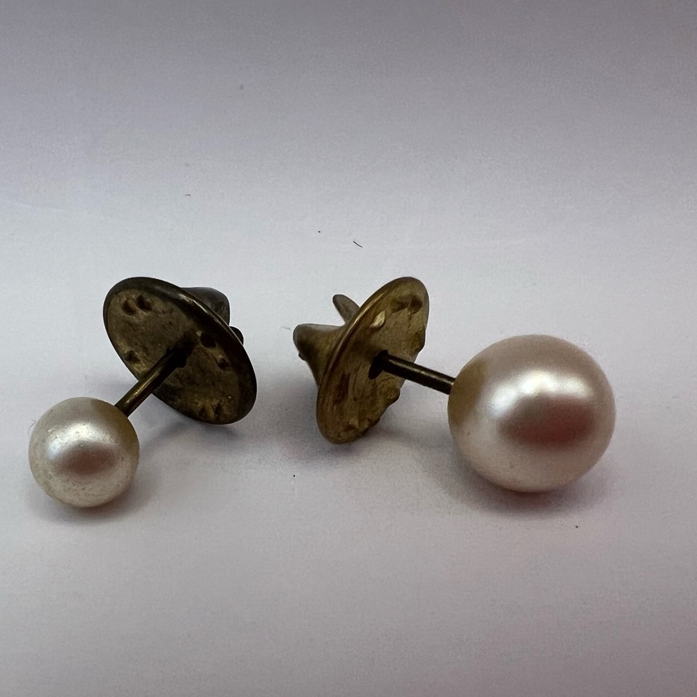 Set of Two Faux Pearl Vintage Men’s Tie Pins
